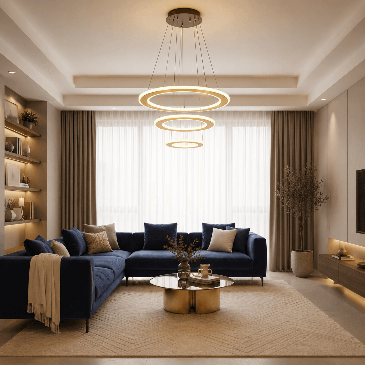 Lamp Master 3-Ring Modern LED Chandelier