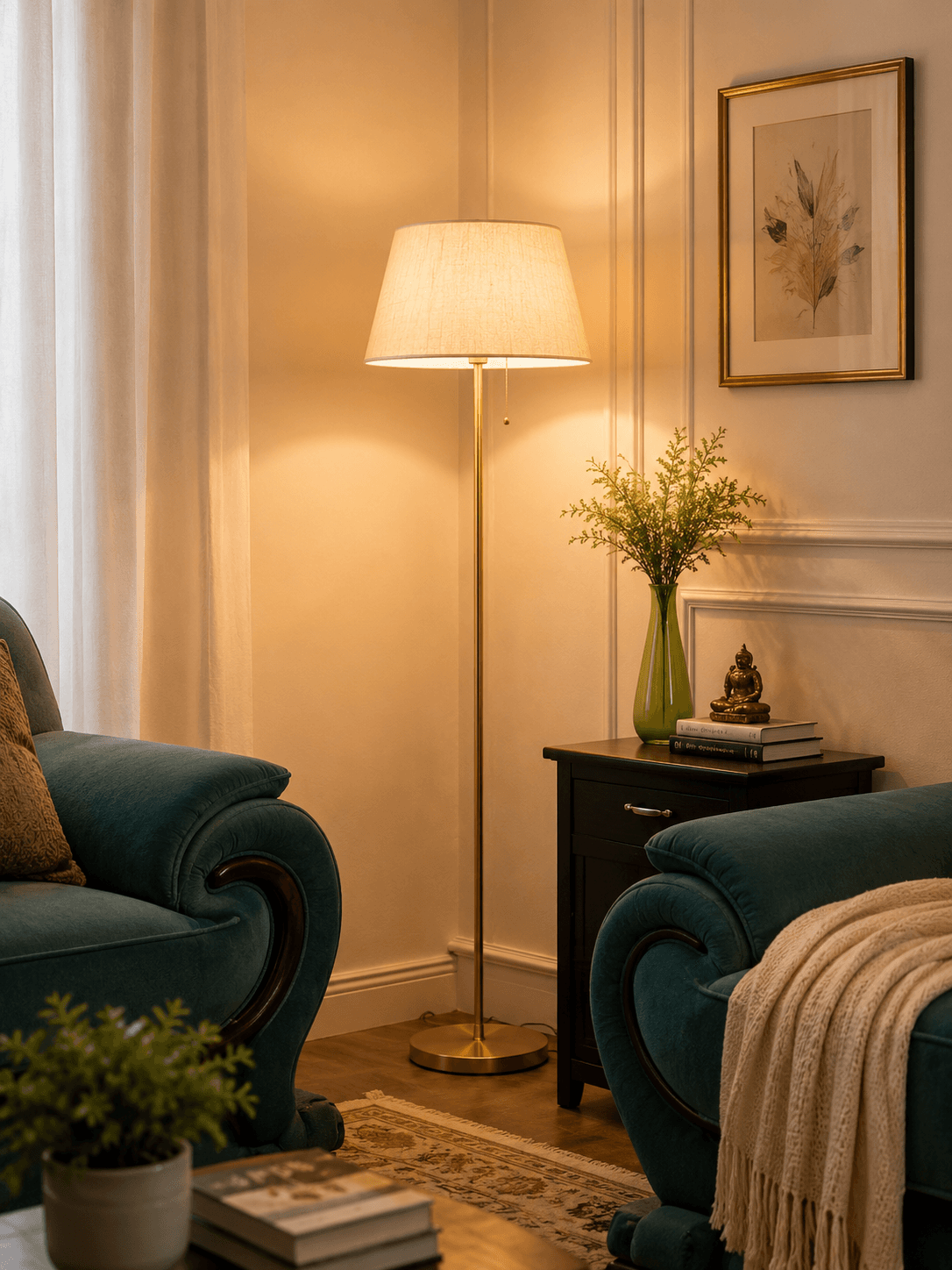 Divine Trends Antique Brass Floor Lamp